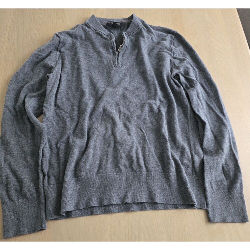 Banana Republic Quarter-Zip Sweatshirt in Heather Gray, Size S